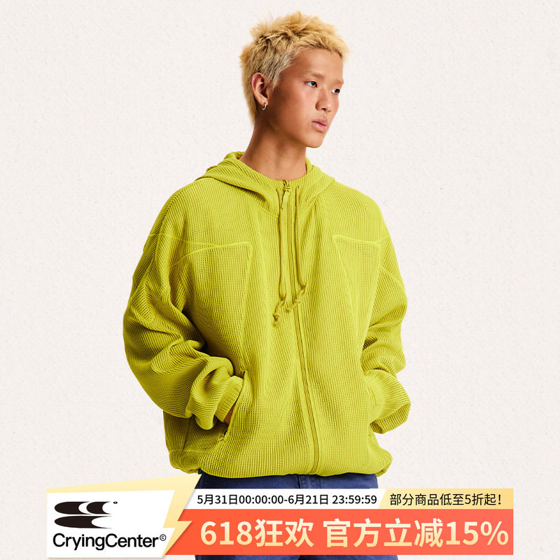 CryingCenter 网球线迹连帽夹克 空气网眼外套 哭喊中心