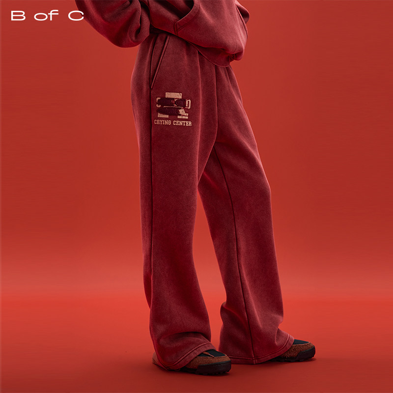 CryingCenter联名bofc 做旧洗水 3c SAD微喇卫裤