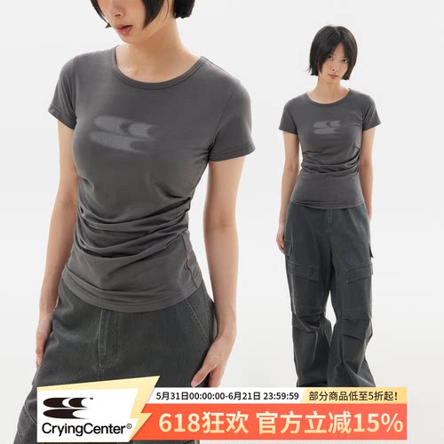 短袖青春流行薄收腰女