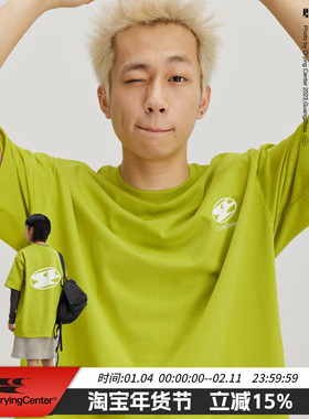 CryingCenter 椭圆3CLOGO四色宽松纯色短袖基础圆领T恤哭喊中心