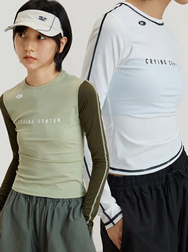 长袖青春流行拼色修身