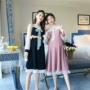 AROOM Phụ nữ mang thai mùa thu lưới gạc khâu váy cổ tích siêu cổ tích nhẹ nhàng váy gió Hàn Quốc thời trang mẹ mang thai - Áo thai sản đồ bộ bầu đẹp