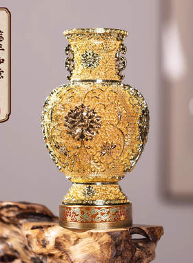 花丝花瓶客厅玄关装饰摆件