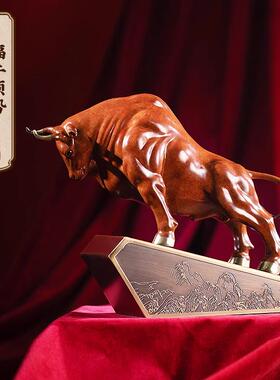 朱炳仁铜福牛顶势中式家居创意桌面大牛摆件高端装饰定制礼物