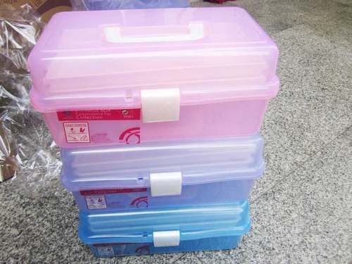 儿童绘画工具箱美术国画颜料画笔杂物收纳储物箱塑料透明画材