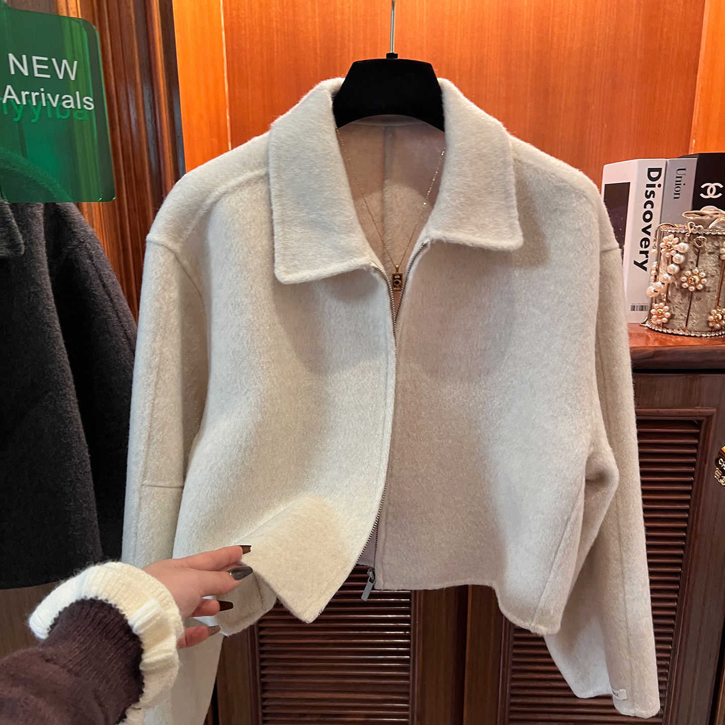 2025冬季新款复古高级感双面羊毛呢外套小个子时尚气质短款上衣女,女装/女士精品,毛呢外套,淘宝优惠券,粉丝福利购,淘宝优惠卷