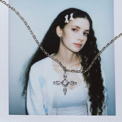 s925银复古马眼十字架项链