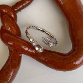 LLab 原创食物系列叉子勺子开口可调节戒指 s925银