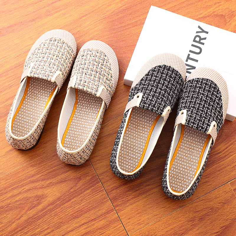 新款老北京布鞋春夏民族风女鞋平底脚蹬妈妈休闲舒适软底防滑透气