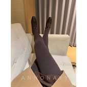 700D竖条纹压力显瘦高品质棉连裤 袜秋冬保暖薄绒棕色打底袜A355