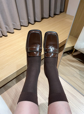 山羊绒莫代尔细条纹短袜春秋女袜中筒袜轻薄保暖经典百搭AZ120