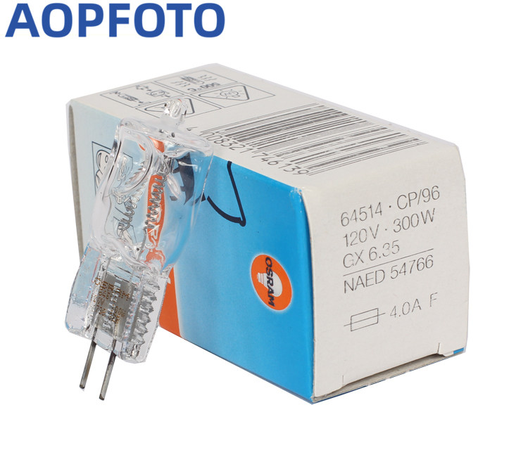 aopfoto 欧司朗摄影造型灯泡120V 300W G6.35  64514造型灯泡拍照
