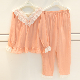 仙女家居服INS 安之伴睡衣新品 春夏季 女士纯棉梭织韩版 公主风长袖