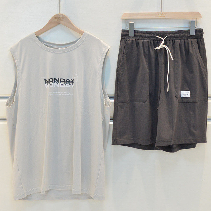 佰伦熊睡衣夏季男士纯棉针织背心字母青年帅气宽松背心短裤家居服,女士内衣/男士内衣/家居服,睡衣/家居服套装,淘宝优惠券,粉丝福利购,淘宝优惠卷