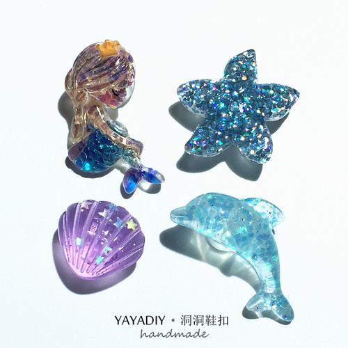 新款海洋系列crocs洞洞鞋扣