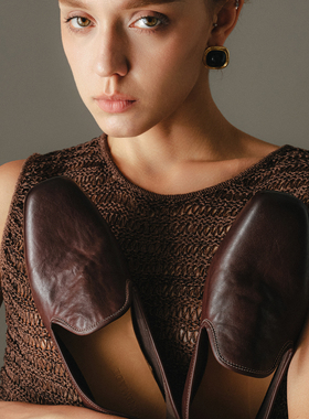 智慧baby阿兹特克褐 水洗牛皮 Blake缝制 重工一脚蹬乐福鞋便士鞋