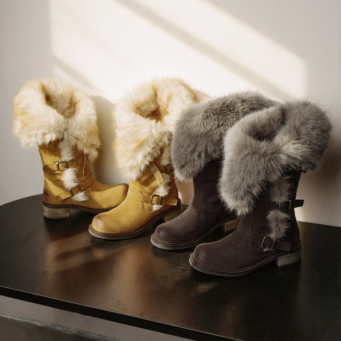 伊伴乌托邦俄式水貂毛雪地靴女2025冬季新款长筒加绒加厚保暖棉靴,女鞋,时尚雪地靴,淘宝优惠券,粉丝福利购,淘宝优惠卷