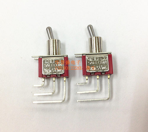 台湾SH兴翰钮子 摇头 开关 T8019L 进口 侧插弯脚 3脚2档 T80-T