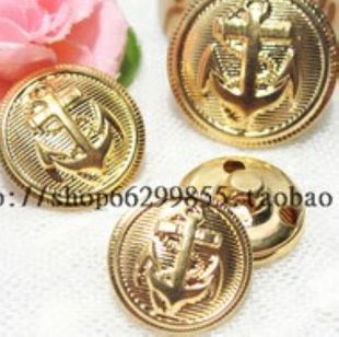 可批發 扣18MM20MM25MM 金色海軍錨扣金屬大衣扣襯衫