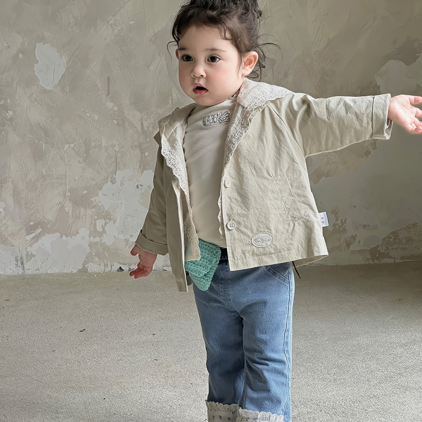 女宝宝春季外套A类时尚韩系甜美蕾丝边连帽衫婴幼儿开衫ins洋气薄,童装/婴儿装/亲子装,套装,淘宝优惠券,粉丝福利购,淘宝优惠卷