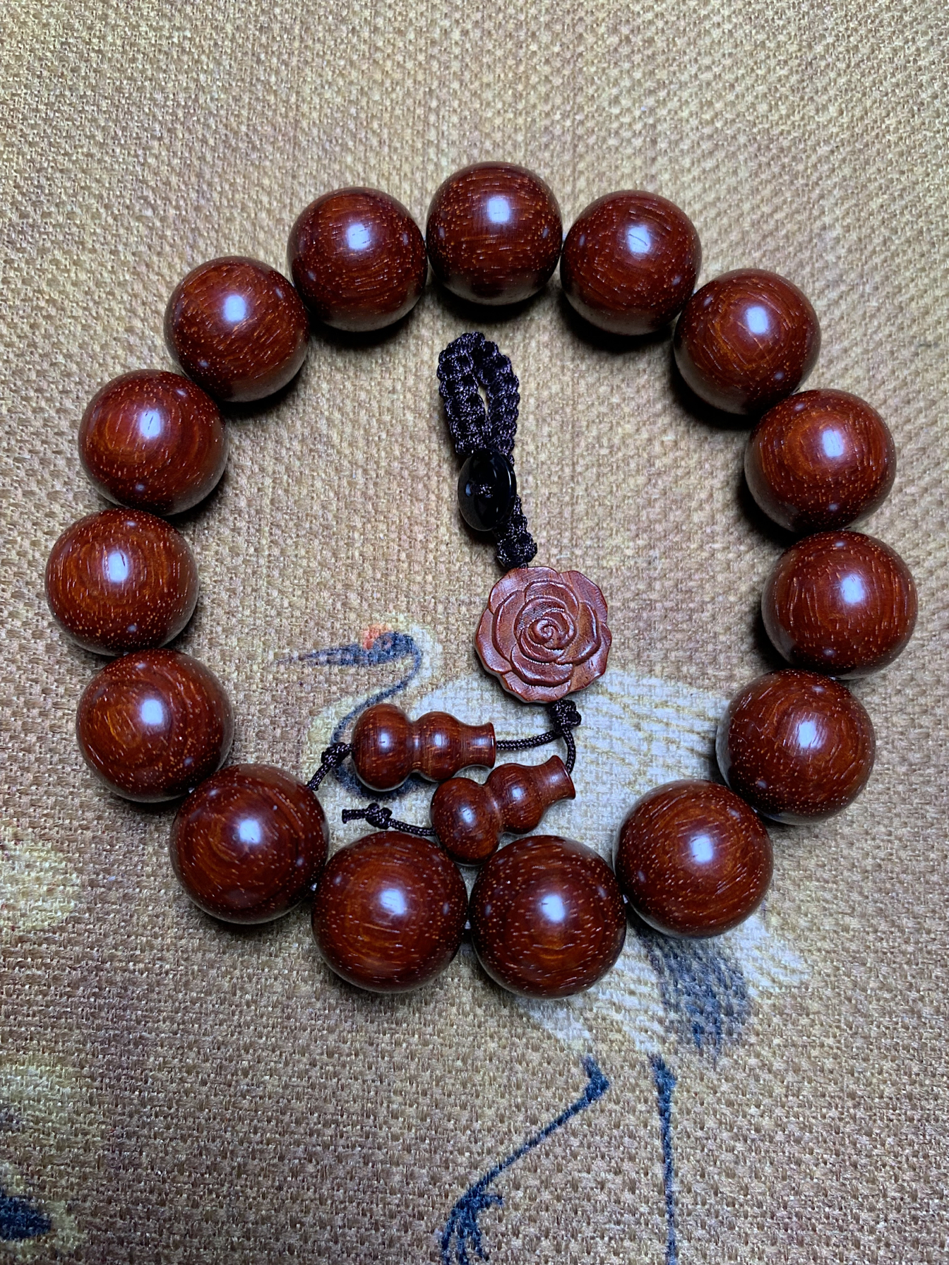 原汁原味印度小叶紫檀手串 二膘料质 原生态无胶无油无蜡 无科技