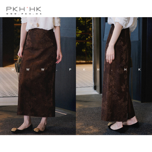 PKH.HK特春夏 半身裙 BI入好品相高JI人丝重工暗纹提花显瘦新中式