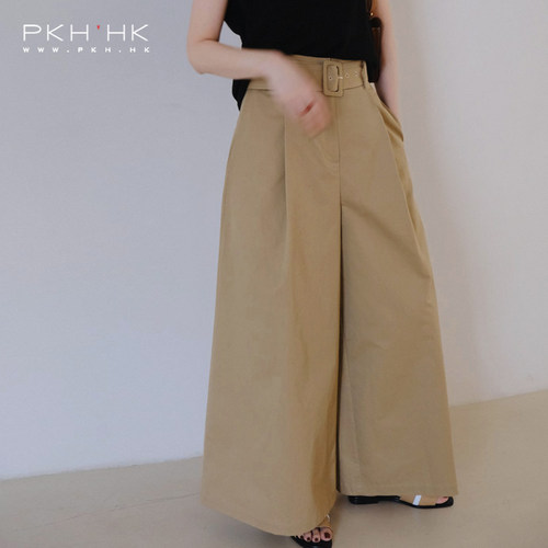 PKH.HK特 私服大爱配T恤上衣敲有腔调宽腰带经典卡其阔腿裤