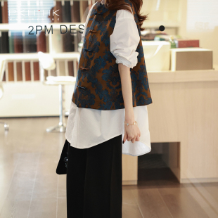 PKH.HK特 本期重磅敲美配色华丽丽细节质感人丝香云纱马甲 春上新