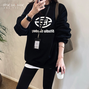 PKH.HK特 冬新 文私服日常舒适可遮PP宽松中长运动休闲厚卫衣