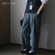 PKH.HK特BI入大梨子文艺时髦贯穿冬季 细细条羊毛呢锥形宽松九分裤
