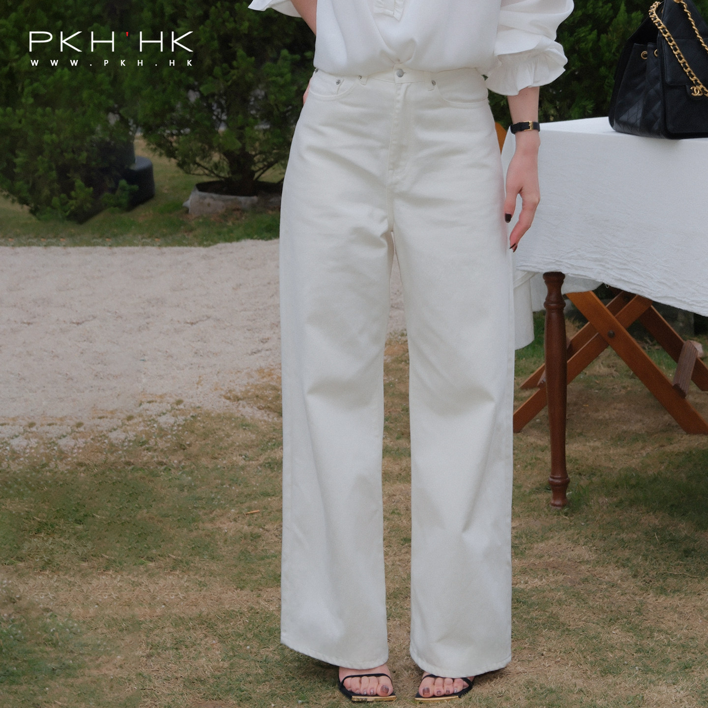 PKH.HK特 春上新 大爱长期主义贯穿春夏日常WAN美直筒白色牛仔裤