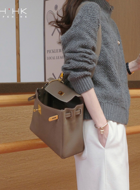 PKH.HK特冬季新 口碑返场老钱风羊毛羊绒高克重厚暖立领拉链毛衣