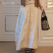 PKH.HK特夏新两色显贵 重磅天丝缎感剪花敲立体解构拼接气质半裙