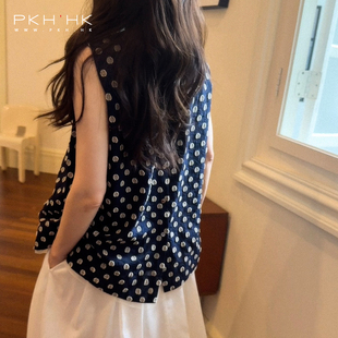 PKH.HK特夏上新私服Child-Woman拼接下摆后背开扣A字无袖背心上衣