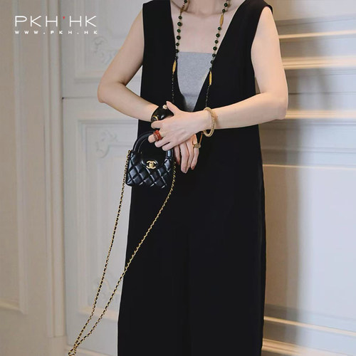 PKH.HK 特夏新私服腔调小众深V配抹胸显高显腿长连身阔腿裤背带裤