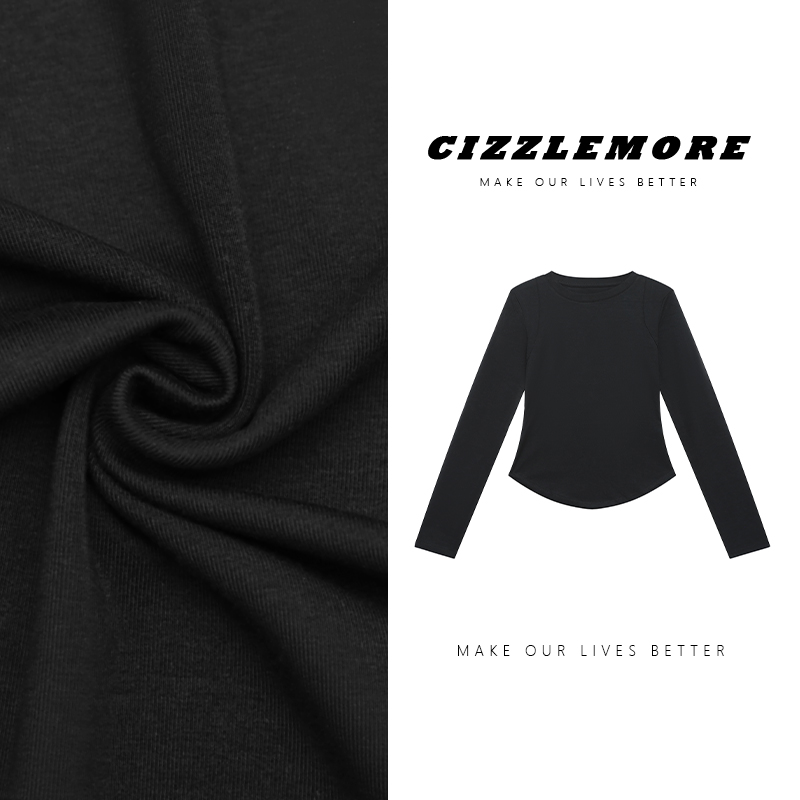 CIZZLEMORE【小蛮腰】休闲运动长袖T恤女春秋修身百搭高弹打底衫