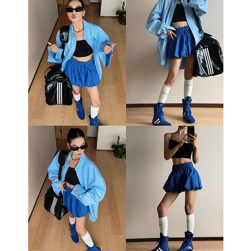 CIZZLEMORE 夏日克莱因短裙空气感俏皮花苞裙潮流设计感半身裙