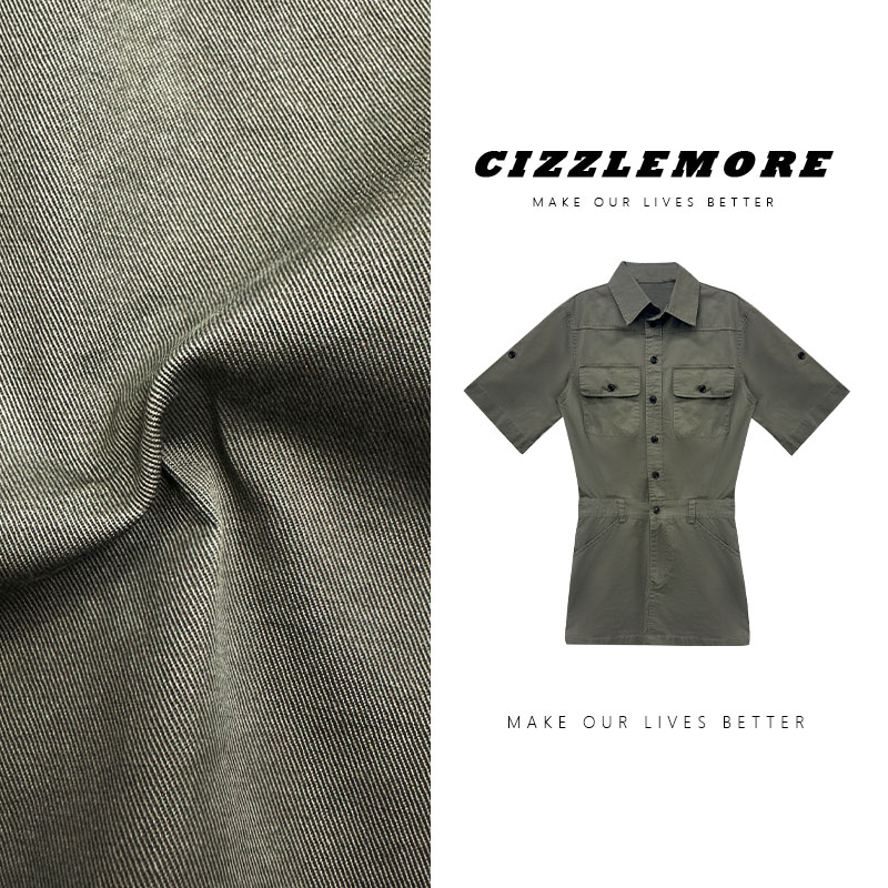 CIZZLEMORE【摩登女郎】气质工装设计感不规则短袖收腰半裙连体款