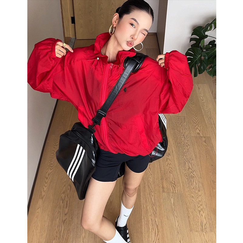 CIZZLEMORE【红扑扑】百搭立领拉链防晒衣外套女宽松休闲夹克上衣