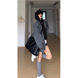 女 挺括显瘦包容感大西装 CIZZLEMORE 格雷系高智感静奢风西服阔版