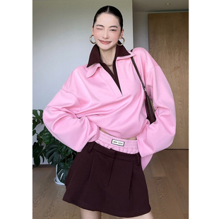 套头撞色上衣＋双腰头卫裤 假两件长袖 裙 在遇轻氧 CIZZLEMORE