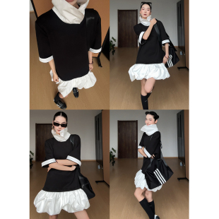 连衣裙云朵蓬蓬芭蕾风花苞裙 假两件拼接短袖 CIZZLEMORE 沐夏