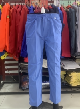 px浅蓝色夏季春秋季薄款涤棉工作服裤子行业通用耐磨柔软工裤双兜