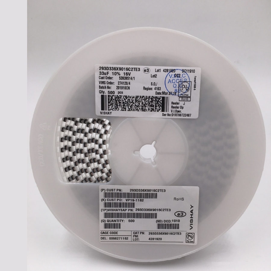 10V 330UF E型7343 10% 293D337X9010E2TE3 威世Vishay贴片钽电容