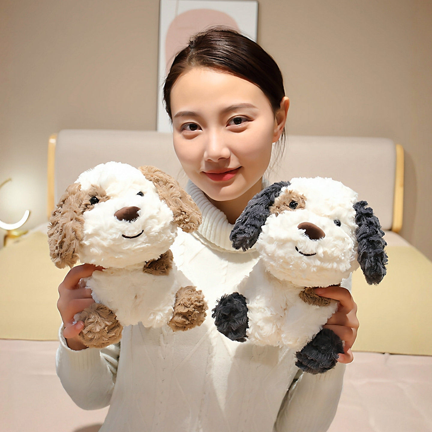 正版可爱斑点小狗毛绒公仔超软狗狗玩偶睡觉抱枕治愈女生女友礼物