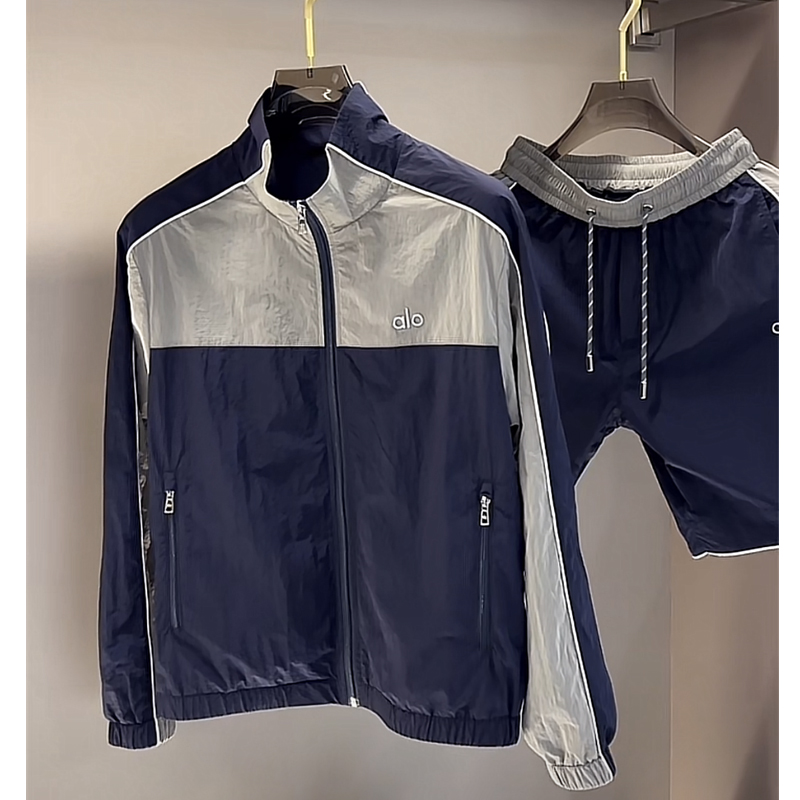 2025设计师新款拼接薄款夹克男透气夏季防晒衣外套潮流情侣套装潮