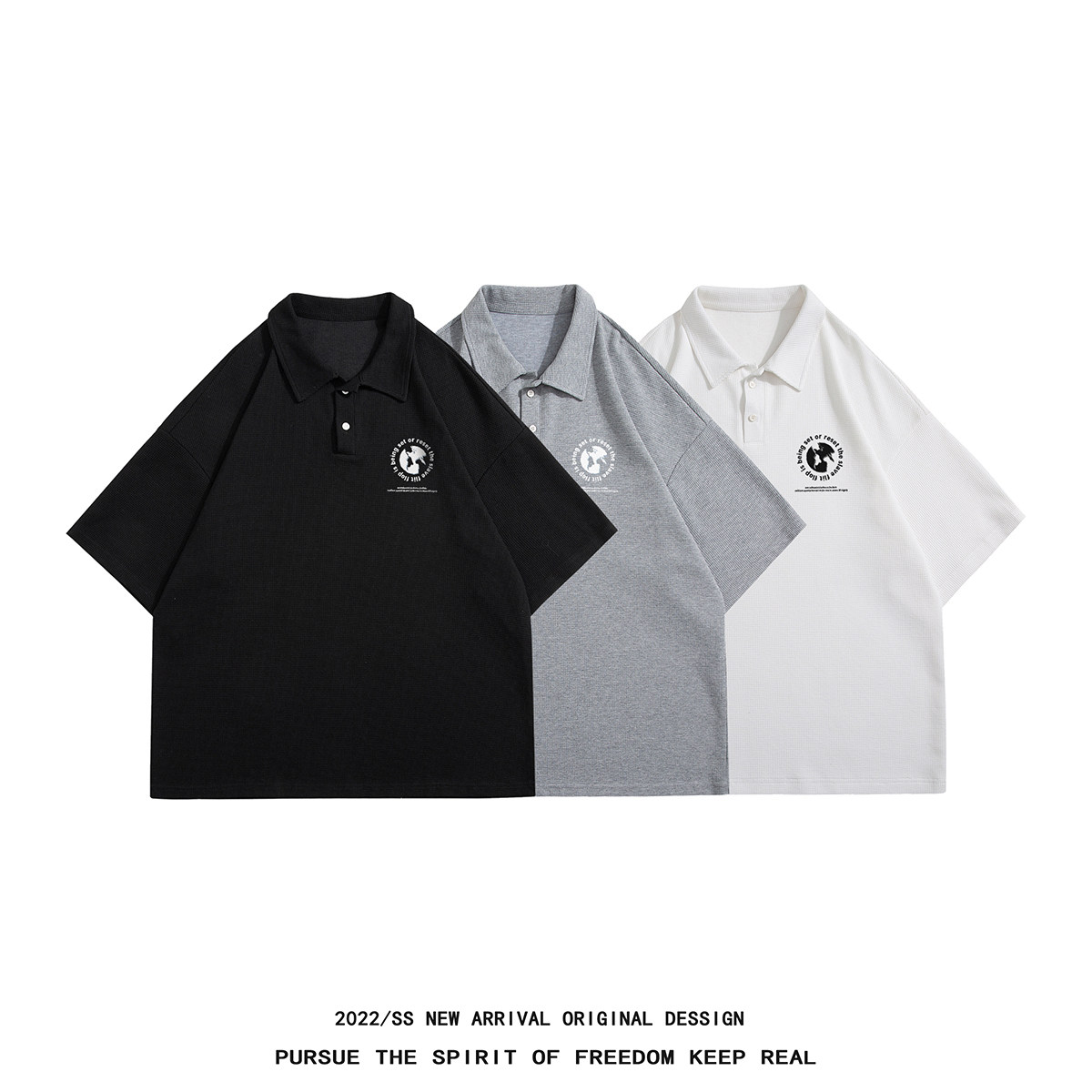 白底夏季时尚简约情侣百搭短袖POLO衫T恤套装TZ729P75控98,男装T恤,电商A247-1