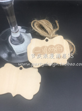 定制木牌雕刻切割刻字 心愿吊卡DIY木质挂牌 手写木板吊牌 50片