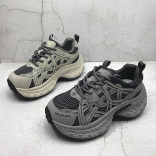 品牌撤柜2026春季新款断码处理女鞋厚底潮流透气网拼接舒适运动鞋