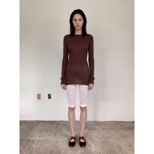 knits market 55B 羊驼羊毛透感堆堆袖长毛衣针织衫 多色 23S